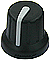 Gałka  N-4TPE-U znacznik szary oś 6mm molet.