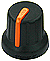 Gałka  N-4TPE-U wskaźnik pomarańczowy oś 6mm molet.